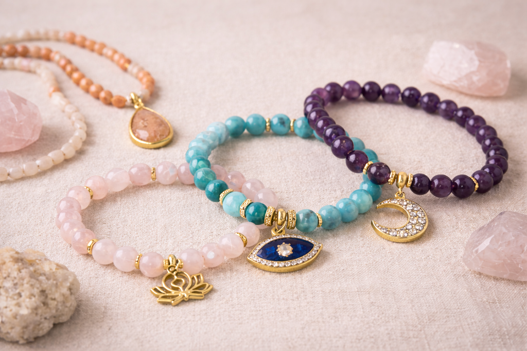 Les Bijoux de Théa : pierres en perles naturelles et pendentifs au sens unique