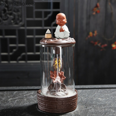 Brûleur d'Encens Bouddha en Verre