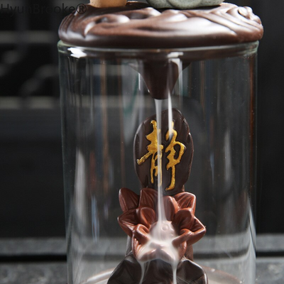 Brûleur d'Encens Bouddha en Verre