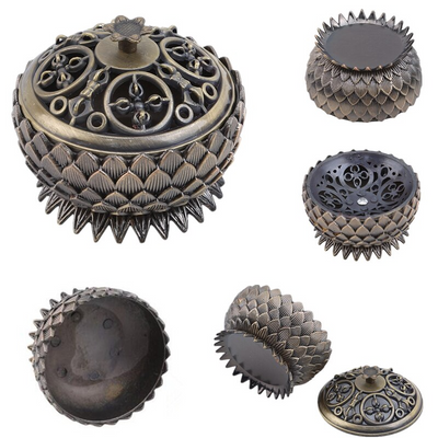 Brûleur d'encens Lotus avec Couvercle