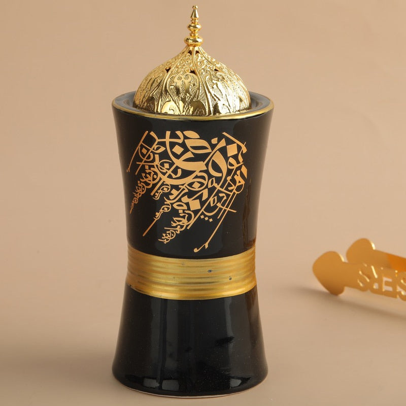 AGDLLYD Brûle-Encens Charbon,Brûleur D'encens Oriental Encensoir Vintage  Aromathérapie Diffuseur pour Encenser Bton Cône Bobine Encens pour Yoga