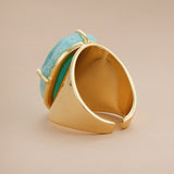 Bague en pierre d'Amazonite