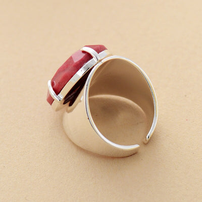 Bague "Purification" en Rhodonite