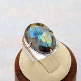 Bague "Anti-Stress" avec pierre en Labradorite