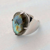 Bague "Anti-Stress" avec pierre en Labradorite