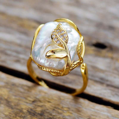 Bague avec perles d'eau douce