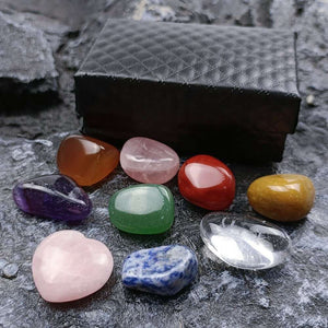 Coffret "Équilibre des 7 chakras" avec 8 pierres naturelles