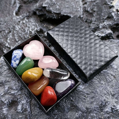 Coffret "Équilibre des 7 chakras" avec 8 pierres naturelles