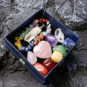 Coffret "Équilibre des 7 chakras" avec des pierres naturelles