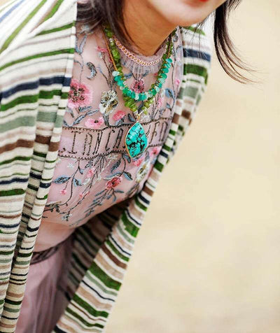 Pendentif "Contrôle de Soi" en pierres d'Onyx