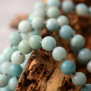 Collier Mala de 108 perles avec des pierres naturelles d'amazonite