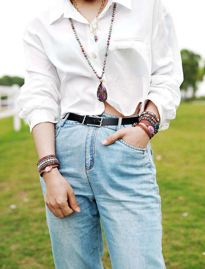 Collier de protection en jaspe et labradorite