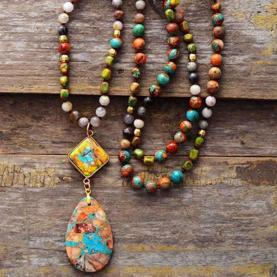 Collar del equilibrio del cuerpo y la mente con piedras naturales