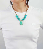 Collier en Amazonite et perles de Turquoise