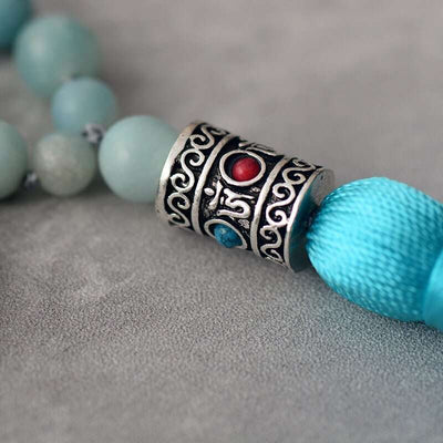 Collier Mala 108 perles avec amazonite, sodalite et aventurine