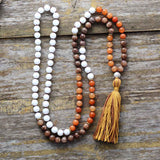 Collar Japa Mala budista de 108 cuentas con piedras naturales