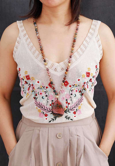 Collier de méditation et de yoga avec jaspe et onyx