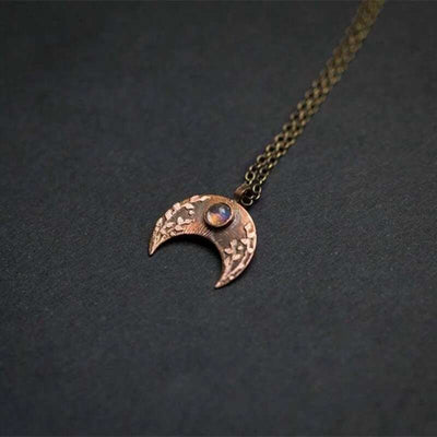 Collier "Guérison émotionnelle" en pierre de lune et bronze