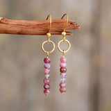 Comprar pendientes Vintage Boho con piedras naturales de Jaspe y turmalina