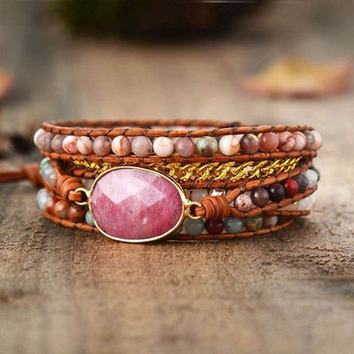 Bracelet de pardon et de réconciliation avec rhodonite