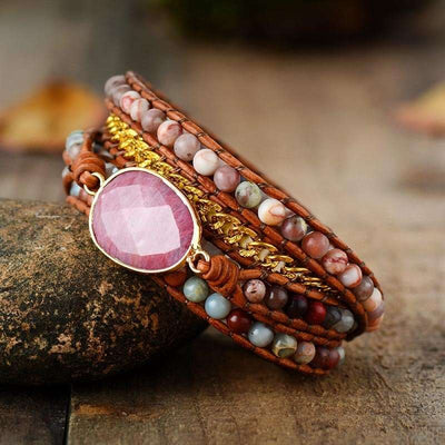 Bracelet de pardon et de réconciliation avec rhodonite