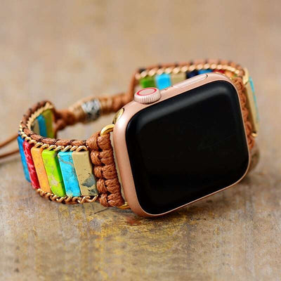 Correa Apple Watch de los 7 Chakras con piedras de jaspe