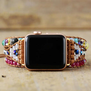 Bracelet Apple Watch avec pierres de Lapis Lazuli et Agate