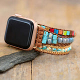 Bracelet Apple Watch avec pierres de jaspe (3 tailles)