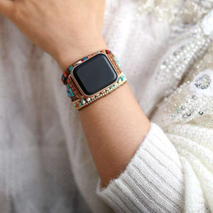 Bracelet Apple Watch avec pierres de jaspe (3 tailles)