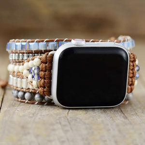 Bracelet Apple Watch en howlite et jaspe