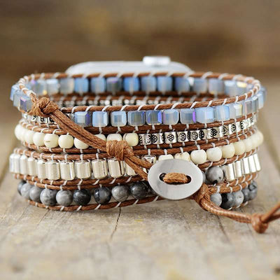 Bracelet Apple Watch en howlite et jaspe