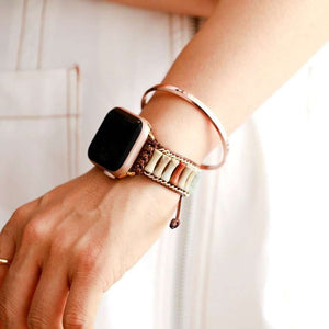 Bracelet Apple Watch ethnique en deux styles de jaspe différents