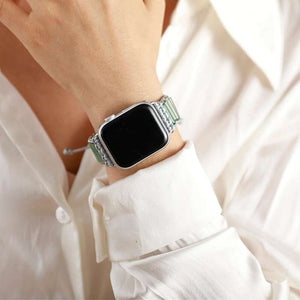 Bracelet Apple Watch avec pierres en aventurine ou rhodonite