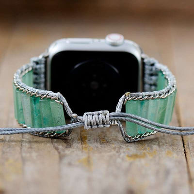 Bracelet Apple Watch avec pierres en aventurine ou rhodonite