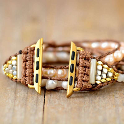 Bracelet Apple Watch avec perles d'eau douce