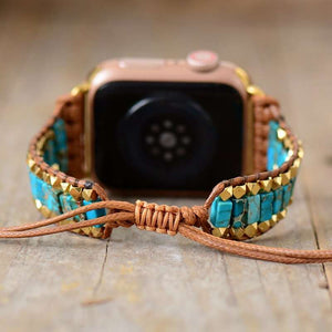 Bracelet Apple Watch avec pierres semi-précieuses