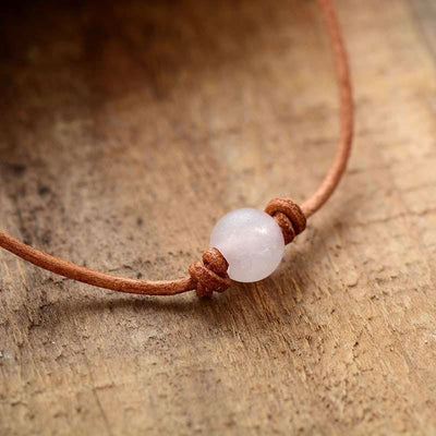Collier perle en pierre Turquoise, Quartz rose ou Howlite