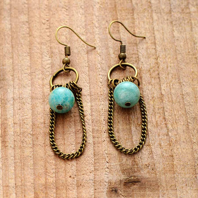 Boucles d'oreilles "Force Mentale" en Amazonite