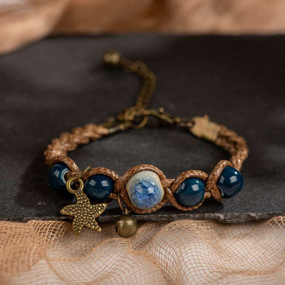 Bracelet avec perles en Céramique peintes à la main