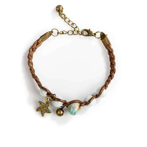 Bracelet avec perles en Céramique peintes à la main