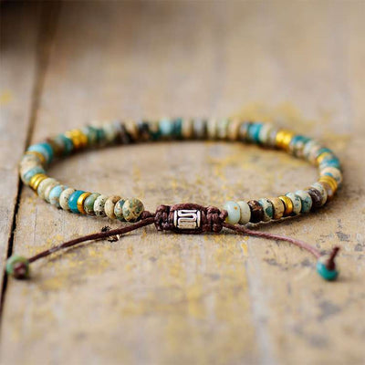 Bracelet "Sérénité" avec pierres de jaspe, labradorite ou quartz