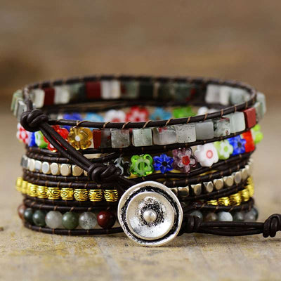 Bracelet "Lâcher Prise" en Labradorite et Jaspe