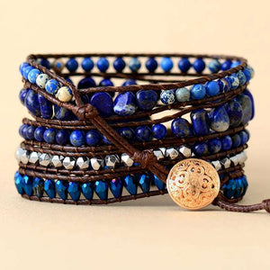 Bracelet "Force et Puissance"  en Lapis Lazuli et Jaspe