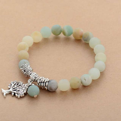 Bracelet arbre de vie en Howlite, Quartz rose ou Amazonite