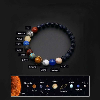 Bracelet système solaire avec pierres naturelles