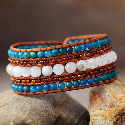 Bracelet pierre de lune et apatite