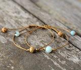 Bracelet "Amour et Relations" en Amazonite, Agate et Jaspe